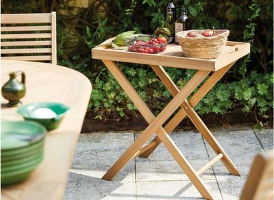 Table desserte de jardin TEA acacia 45 x 45 50 cm, Livraison à domicile incluse - PROLOISIRS