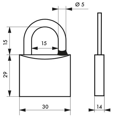 Cadenas à clé Mach 3 largeur 30 mm THIRARD