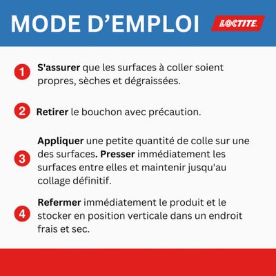 Colle de réparation Super Glue-3 Original Multi-matériaux liquide tube 20 g - LOCTITE