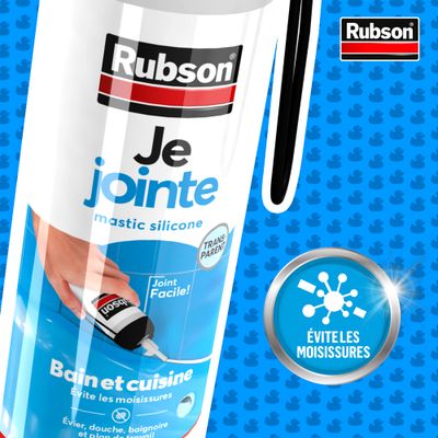Mastic Silicone Bain & Cuisine Pure transparent prêt à l'emploi 200 ml RUBSON