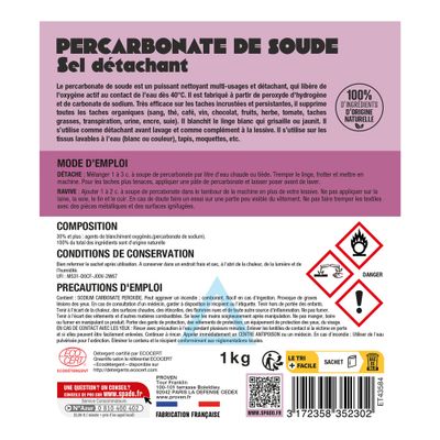 Percarbonate de soude poudre Ecocert 1kg SPADO ORIGINES