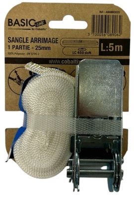 Sangle d'arrimage à cliquet Basic Line  5 m x 25 mm COBALTIX