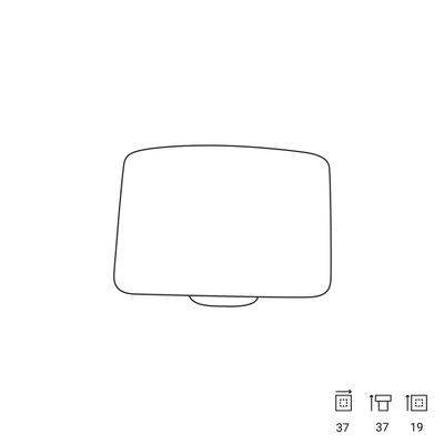 Bouton de meuble carré noir mat 37 x 37 mm REI