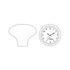 Bouton de meuble rond horloge Paris porcelaine blanc diamètre 40 mm REI