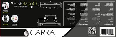 Mitigeur de douche thermostatique mural Carra chromé