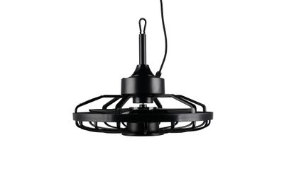 Ventilateur de plafond avec prise secteur IP44 lumière LED + télécommande Noir Ø51cm - Oslo REALITY