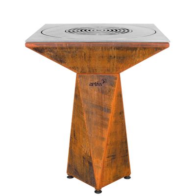 Brasero de cuisson G1 BASIC corten avec plaque plancha, grille et couvercle de protection ARTISS