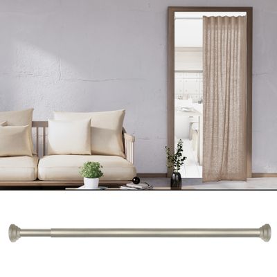 Barre entre murs extensible en métal de 1.20 à 2.10 m diam 18 à 20 mm Finition Argent - MOBOIS