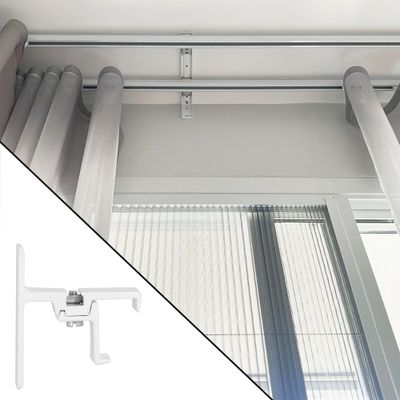 Support simple en métal pour rail 24x16 mm avancée 40 mm Finition Blanc par 2 - MOBOIS