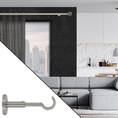 Support ouvert extensible en métal diam 28 mm Finition Chromé mat - MOBOIS