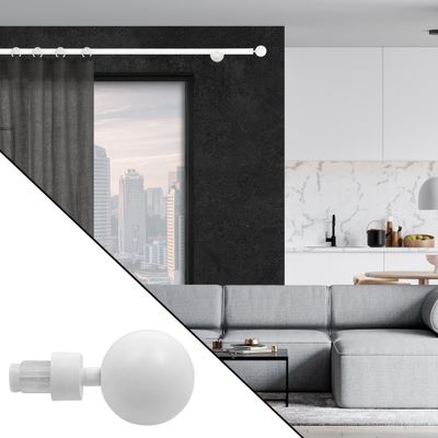 Embout déco bouchon en métal diam 28 mm Finition Blanc mat - MOBOIS