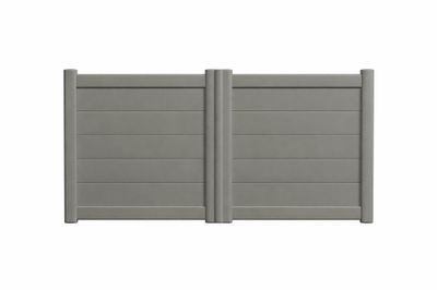 Portail battant aluminium ENZO l.3,50 x H.1,75 m gris quartz - PREFALU