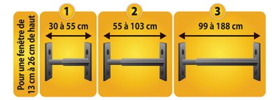 Grille de défense téléscopique de 55 à 103 cm 1 barreau MOTTEZ