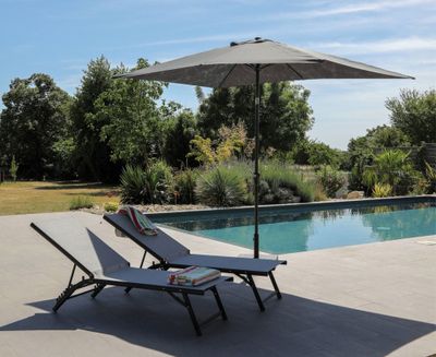 Parasol droit 3x2m gris PROLOISIRS Livraison à domicile incluse