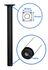 Pied rond noir diamètre 30 x 350 mm CIME