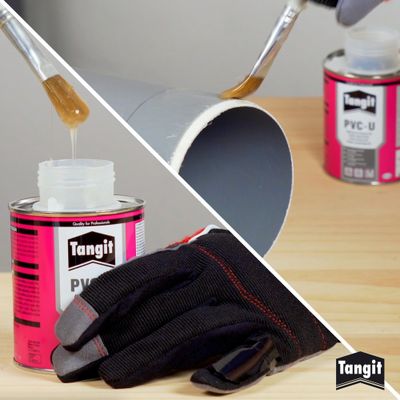 Pot de colle PVC 250 g avec pinceau TANGIT