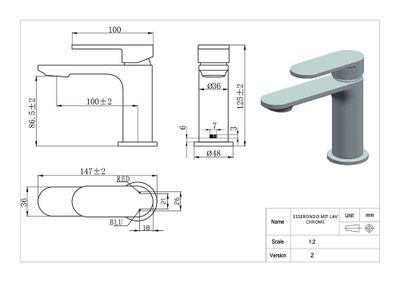 Robinet de salle de bain Chrome Esserondo - ESSEBAGNO