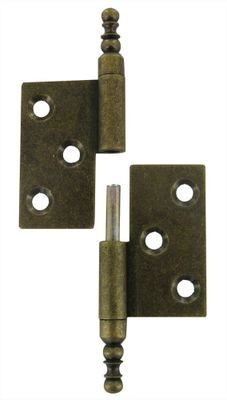 Paumelles vase 40 x 50 mm gauche vieux laiton par 2