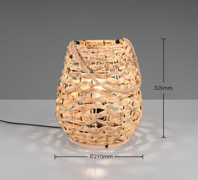 Lampe à poser ou à suspendre E27 Jean fibre naturelle 10W - CASALUM