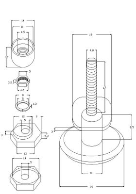 Roulettes grises pour portes de douche diamètre 26mm - AURLANE