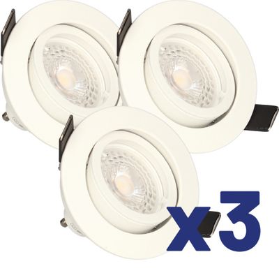 Spots LED encastrables GU10 orientables lumière blanc neutre Blanc par 3 - Saphyr ARLUX