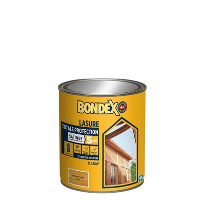 Lasure totale protection 5 ans chêne clair satin 1L BONDEX