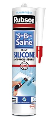 Mastic Silicone Salle de Bain Saine Translucide 280 ml RUBSON