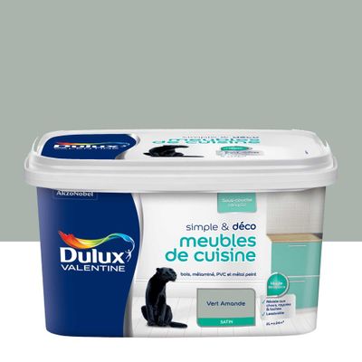 Peinture pour meubles de cuisine simple & déco Vert Amande Satin 2 L DULUX VALENTINE