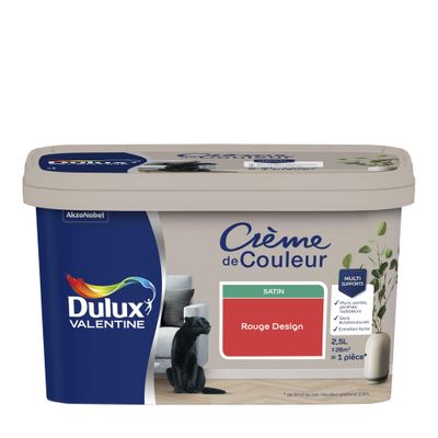 Peinture crème de couleur Rouge Design Satin 2,5 L - DULUX VALENTINE