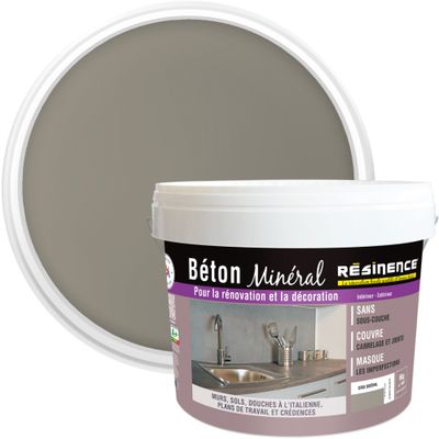 Enduit décoration béton minéral gris sidéral 6 kg - RESINENCE