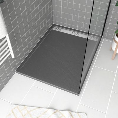 Receveur de douche 90x120 cm acrylique anthracite Pedra - AURLANE