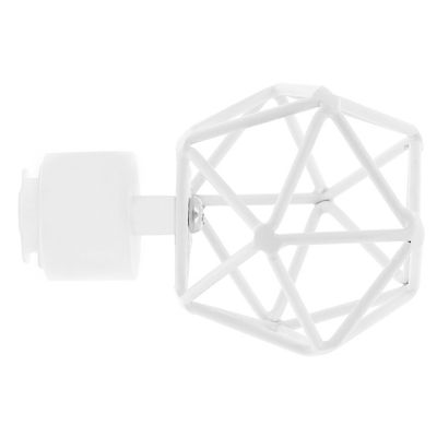 Embout déco géometrique en métal diam 28 mm Finition Blanc mat - MOBOIS