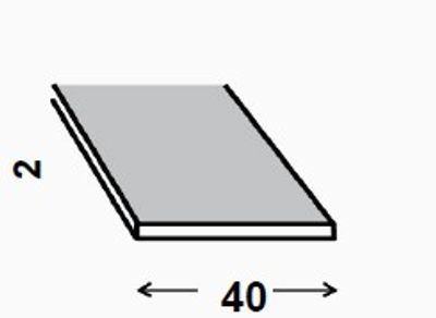 Profilé plat aluminium brut 40 x 2 mm 1 m  CQFD