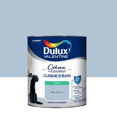 Peinture Crème de Couleur Cuisine et Bain Satin Bleu Horizon 0,75 L - DULUX VALENTINE