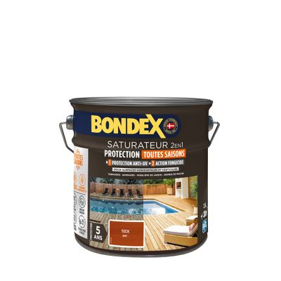 Saturateur 2 en 1 protection 5 ans Teck mat 2,5L BONDEX