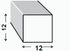 Profilé carré acier laminé 12 x 12 mm 2 m CQFD