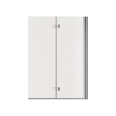 Pare-baignoire 2 volets rabattables 140x100 cm profilé chrome verre transparent - SCHULTE