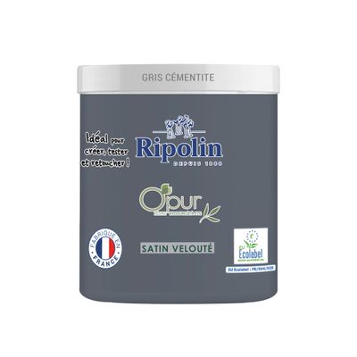 Testeur O'PUR Satin Gris CEMENTITE 75 mL - RIPOLIN