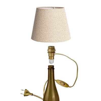 Douille E14 avec adaptateur bouteille et interrupteur fil or - TIBELEC