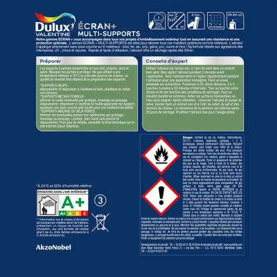 Peinture aérosol Ecran+ Multi-supports Dulux Valentine Satin Bleu Amazone 0,4 L