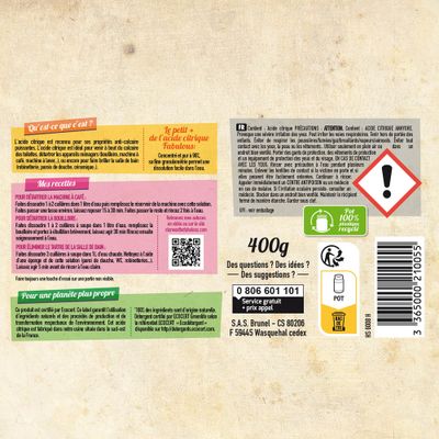 Acide citrique 400 gr STARWAX FABULOUS