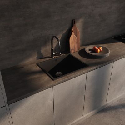 Evier de cuisine composite noir 55x45 cm 1 bac - NORD INOX