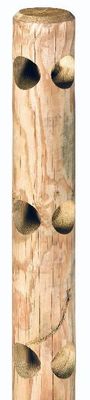 Poteau d'angle clôture bois ranch 3 perçages traité autoclave - Ø140 x 2000 mm - HENRY TIMBER