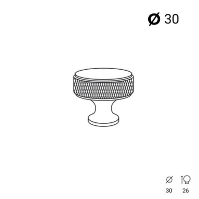 Bouton de meuble rond aluminium gris titane diamètre 30 mm REI