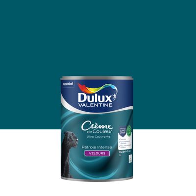 Peinture crème de couleur Pétrole Intense velours 1L - DULUX VALENTINE