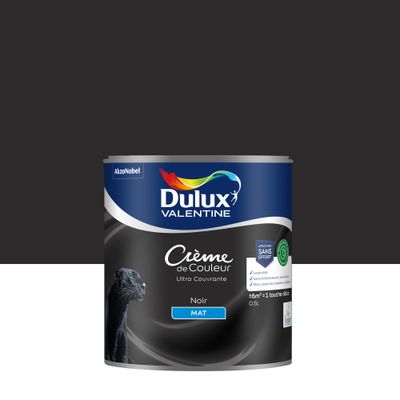 Peinture crème de couleur Noir mat 0,5L - DULUX VALENTINE
