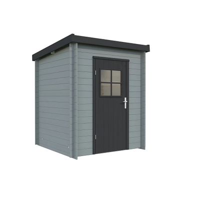 Abri de jardin en bois peint gris Zoé 1 - ép.19 mm - 3,2 m² hors-tout - Livraison à domicile incluse - WHITE WOOD