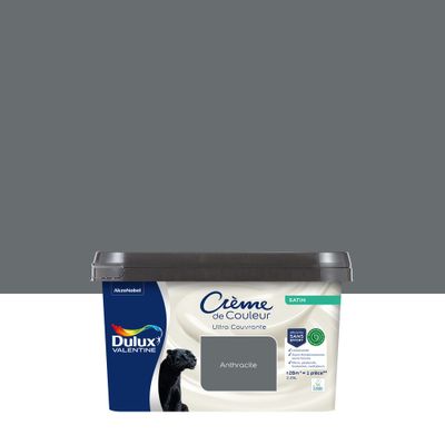 Peinture crème de couleur Anthracite satin 2,25L - DULUX VALENTINE