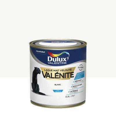 Peinture Laque Valénite Blanc mat 0,5 L - DULUX VALENTINE
