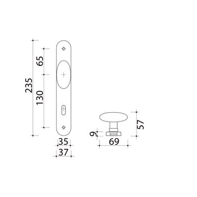 Poignées de porte Chic aluminium noir à clé ALPERTEC
